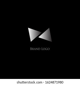 The simple elegant logo of origami with black background