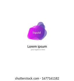 el sencillo y elegante logotipo de líquido abstracto rosa y púrpura con fondo blanco