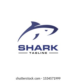 simple and elegant logo of sharks