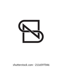 Einfaches und elegantes Logo für SN NS   Name-Initialen, schwarzer Hintergrund, eine Vektordesign-Vorlage