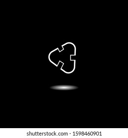 The simple elegant logo of triangle white colour and black background