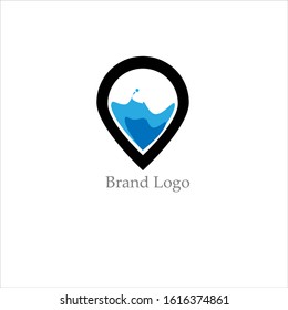 the simple elegant logo of water emblem