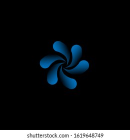 the simple elegant logo of water emblem with black background