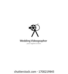 a simple elegant logo of wedding videographer