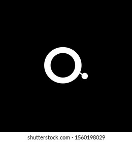 The simple elegant logo of white circle with black background