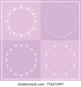 Simple, elegant, lovely wreath set. Round frame. Perfect for decor, invitation card, party printable, ornament decoration, etc