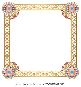 Simple Elegant Luxury Golden Decorative Mandala For Certificate Or Wedding Border Frame Vector
