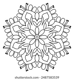 simple and elegant mandala design for coloring book, tattoo and henna design, creative mandala art for wall art, home decor
