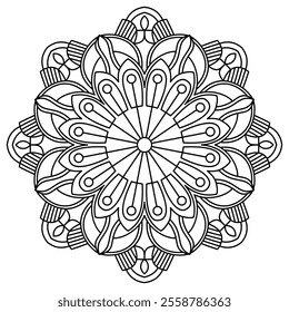 simple and elegant mandala design for coloring book, creative mandala design for tattoo design , wall art
