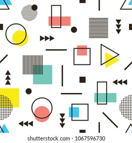 Simple elegant memphis design seamless pattern. Memphis seamless background.