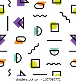 Simple elegant memphis design seamless pattern. Memphis seamless background.