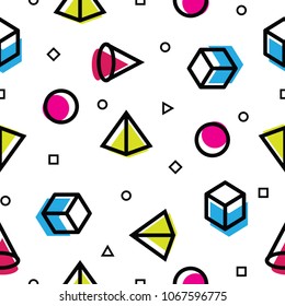 Simple elegant memphis design seamless pattern. Memphis seamless background.