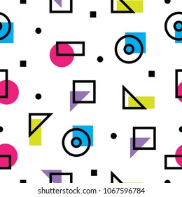Simple elegant memphis design seamless pattern. Memphis seamless background.