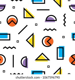 Simple elegant memphis design seamless pattern. Memphis seamless background.