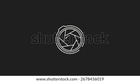 simple, elegant, and minimalist camera lens aperture design. clean lines and shapes. focus on the details of the aperture.