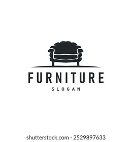 Simple elegant minimalist home interior furniture logo design illustration template