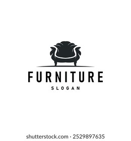 Simple elegant minimalist home interior furniture logo design illustration template