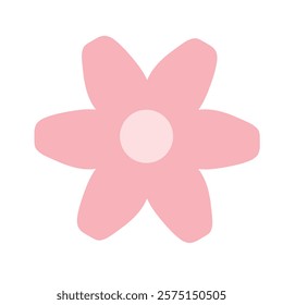 A simple and elegant minimalist Pink Flower Illustration with Simple Design featuring smooth shapes and a pastel color palette, ideal for digital art