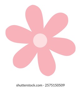 A simple and elegant minimalist Pink Flower Illustration with Simple Design featuring smooth shapes and a pastel color palette, ideal for digital art