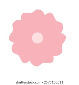 A simple and elegant minimalist Pink Flower Illustration with Simple Design featuring smooth shapes and a pastel color palette, ideal for digital art