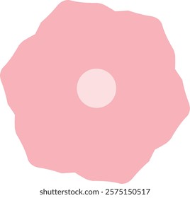 A simple and elegant minimalist Pink Flower Illustration with Simple Design featuring smooth shapes and a pastel color palette, ideal for digital art