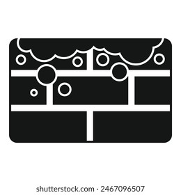 Icono de pastel de cumpleaños de Vector minimalista simple y elegante para celebración y decoración de fiesta en blanco y negro. Ilustración moderna y estilizada adecuada para diseños de panadería y comida gourmet