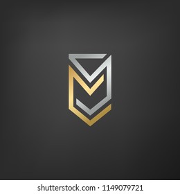 Simple elegant MM/(wheat ear) logo. Vector image.

