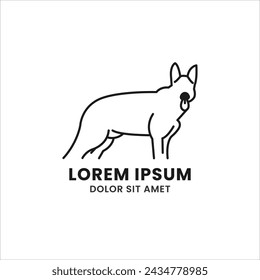 Simple, Elegant, Modern, and Beautiful Monoline Style Animal Logo Template for Your Creative Project. Police Dog Logo