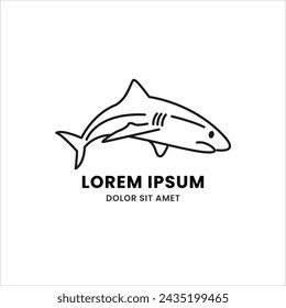 Simple, elegante, moderno y hermoso estilo Monoline Animal Logo Plantilla para su proyecto creativo. Logotipo de tiburón