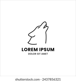 Simple, Elegant, Modern, and Beautiful Monoline Style Animal Logo Template for Your Creative Project. Simple Wolf Head Logo