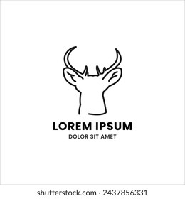 Simple, elegante, moderno y hermoso estilo Monoline Animal Logo Plantilla para su proyecto creativo. Logotipo de ciervo