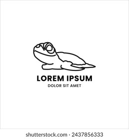Einfache, elegante, moderne und schöne Monoline Stil Tier Logo Vorlage für Ihr kreatives Projekt. Nettes Schildkröten-Logo