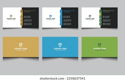 Simple elegant modern corporate identity company business card design template. Abstract clean minimal creative professional real estate name visiting card template design.