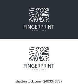 Diseño de tecnología de logotipo de huellas dactilares de identidad moderna y sencilla y elegante para la marca de negocios