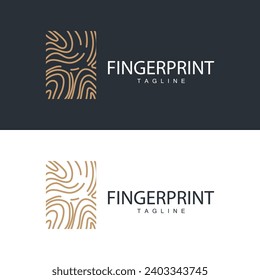Simple and elegant modern identity fingerprint logo technology design for business branding