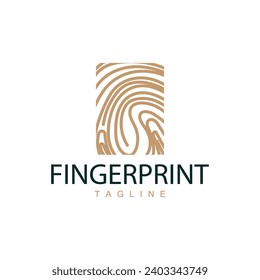Diseño de tecnología de logotipo de huellas dactilares de identidad moderna y sencilla y elegante para la marca de negocios