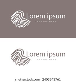 Simple and elegant modern identity fingerprint logo technology design for business branding