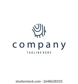 Simple and elegant modern identity fingerprint logo technology design for business branding