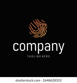 Simple and elegant modern identity fingerprint logo technology design for business branding