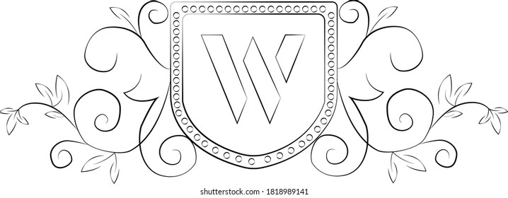 Plantilla de diseño de monograma simple y elegante con letra W