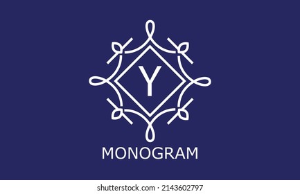 Simple and elegant monogram design template with letter Y. Vector logo (sign, symbol, emblem, ornament)