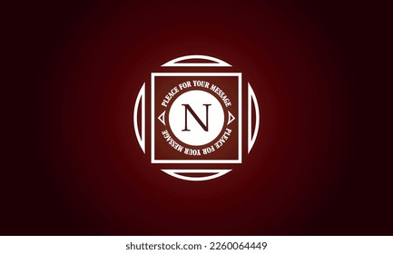 Simple and elegant monogram design template with letter N. Vector illustration.