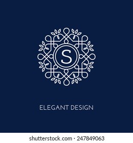 Simple and elegant monogram design template with letter S. Vector illustration.