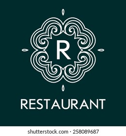 Simple and elegant monogram design template with letters. Vector illustration.