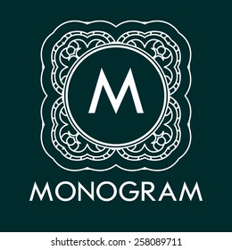 Simple and elegant monogram design template with letters. Vector illustration.