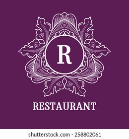 Simple and elegant monogram design template with letters. Vector illustration.