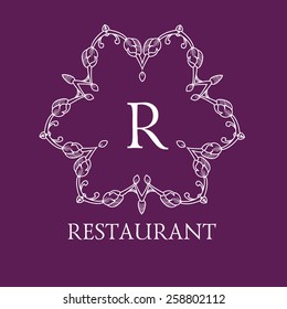 Simple and elegant monogram design template with letters. Vector illustration.