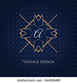 Simple and elegant monogram design template on seamless background