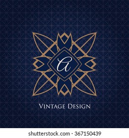 Simple and elegant monogram design template on seamless background