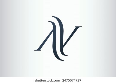 Simple elegant Monogram Logo Template, AA, AV, AVN, or N Initial Letter Logo For Your Company Name, Alphabet Template Ready For Use, Modern Initial Logo